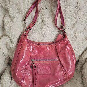 Coach Pink Poppy Patent Leather Shoulder Bag